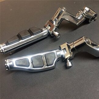 1 1/4" Highway Radical Stiletto 4475 Foot Pegs Clamps For Harley Sportster Touring Chrome Body Black Rubber