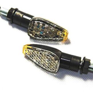 1 Paire de lumières LED universels pour moto, indicateurs de rotation, Signal clignotant, indicateur Ambre, Couleur Noir