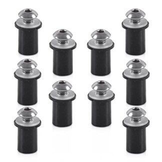 10 PCS Silver Car Auto Windscreen Bolts with Rubber Well Nuts and Washer