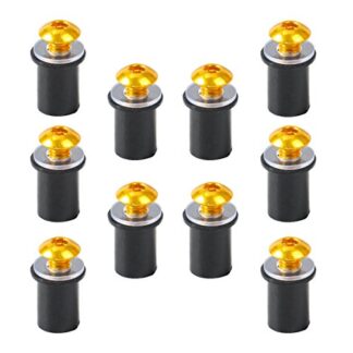 10 PCS Yellow Car Auto Windscreen Bolts with Rubber Well Nuts and Washer