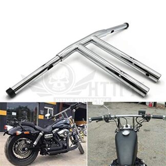 10" Rise T-Bars Handlebar Drag Bar For Harley 96-17 Sportster Dyna Softail Chrome