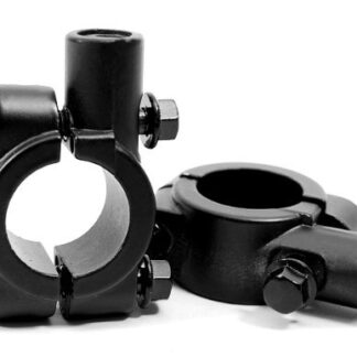 10MM 7/8" Universal Motorcycle Black Aluminum Handlebar Mirror Mount Clamp X2