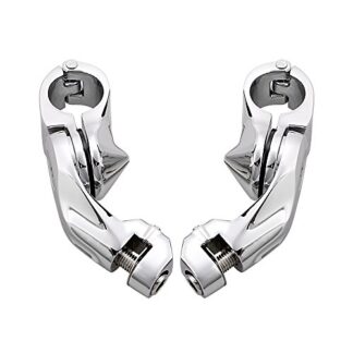 1.25" 32mm Left & Right Chrome Short Angled Adjustable Highway Foot Peg Rest Mount For Harley-Davidson Models