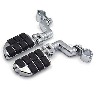 1.25" Chromed Highway Clamps 1 1/4" Large Foot Pegs For YAMAHA V-STAR Roadstar KAWASAKI VULCAN