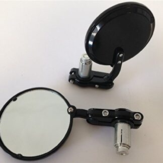 180 ° UP et Down Adjustment- en aluminium Noir Rond Mini Bar End 7/20,3 cm Miroir pour Cafe Racer Clubman CB XS KZ GS