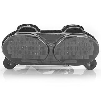 1x Custom JDM Style Smoke Lens 90 LED Integrated Running Brake Stop Tail Light Turn Signal Blinker Compatible with 00-03 Kawasaki ZR7S / 00-02 Kawasaki ZX6R J1 / 98-99 Kawasaki ZX6R G1 G2