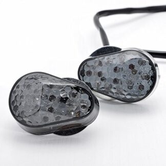 2x JDM Style Flush Mount Smoke Lens 15 Amber LED Turn Signal Light Blinker Indicator Side Marker Compatible with Yamaha YZF Sport Racing Bike