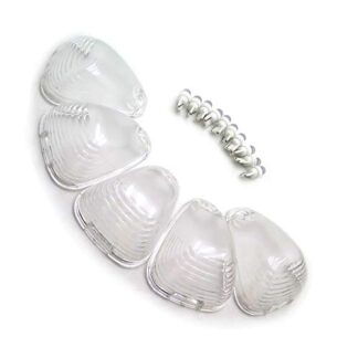 5 PCs Clear Roof Running Light Cab Marker Cover and White LED Bulb for 1999-2014 F 250 350 450 550 Super Duty