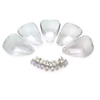 5 PCs Clear Roof Running Light Cab Marker Cover and White LED Bulb for 2003-2014 E-150/E-250