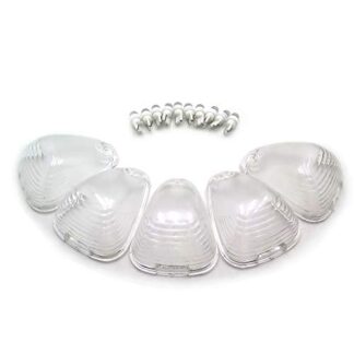 5 PCs Clear Roof Running Light Cab Marker Cover and White LED Bulb for 2005-2014 E-350/E-450 Super Duty