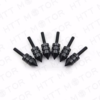 6PC Black Billet Aluminum Motorcycle Spike Bolt Screw for Windshield