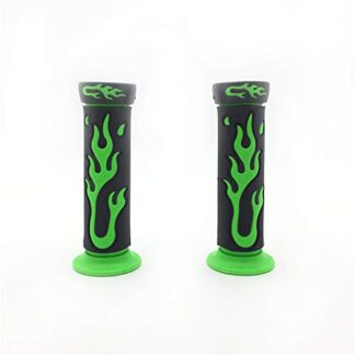 7/8" 22mm Flame Gel Handlebar Grips GREEN For Yamaha Honda Kawasaki Suzuki ATV KTV Scooter