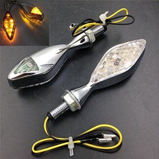 8mm Stalk Motorcycle LED Turn Signals Indicators Blinkers Lights Chromed clear