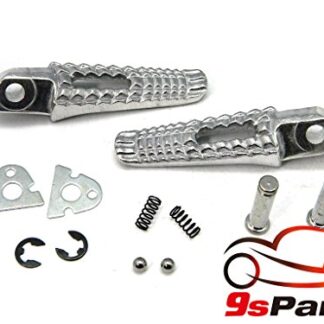 9sparts® OEM Replacement Passenger Rear Foot Rest Pegs Bracket Rearsets for SUZUKI GSXR 600 750 1000 HAYABU (SILVER)