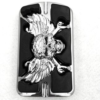 Aile Tête de mort Zombie Emblème Chromé Willie G Tête de mort Pied Grande Pédale de frein pour Harley Touring Softail Deluxe Flstn