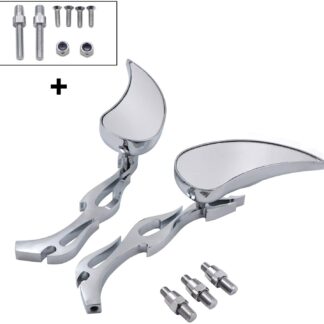 Alloy Teardrop Flame Custom Mirror Kawasaki Ninja 500 All Year Models Chrome