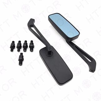 BLACK MOTORCYCLE REARVIEW MIRRORS FOR SUZUKI CHOPPER BOBBER CRUISER 8-10MM