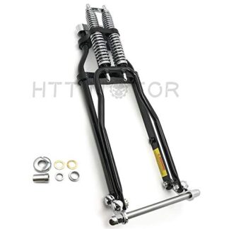 BLACK SPRINGER FRONT END -4" UNDER STOCK LENGTH WISHBONE FOR HARLEY & CUSTOM NEW