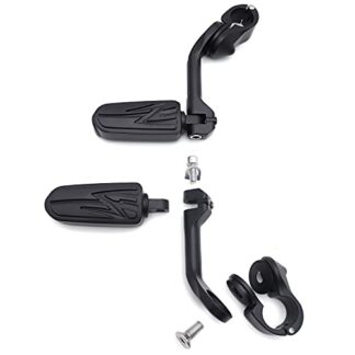 Black 5" Long Foot Peg Kit 1.25" Engine Guard For Yamaha XV250 XV400 XV535