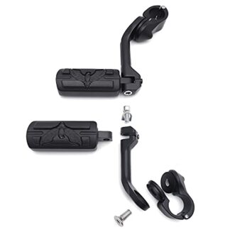 Black 5" Long FootPeg Kit 1.25" Engine Guard For Yamaha Roadstar xv1700