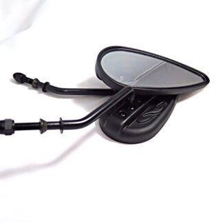 Black Aluminum Teardrop Mirror For Harley Superglide Fat Bob FXEF 74CI 80CI