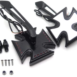 Black Custom Led Turn Siganl Integrated Mirror Fit Kawasaki Suzuki Yamaha