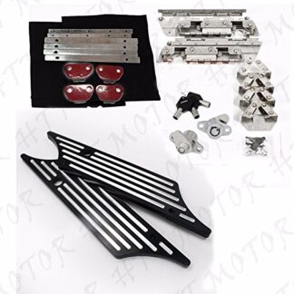 Black Latch Cover Hard Saddlebag Hinges Hardware Lock For Harley Touring '94-'13