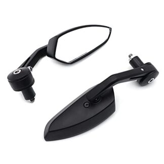 Black Motorcycle Bar End Mirrors fit Suzuki Kawasaki Yamaha Harley any 7/8" or 1" diameter handles