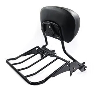 Black Skull Backrest Sissy Bar & Luggage Rack For Harley Touring 09-17 Road Glide