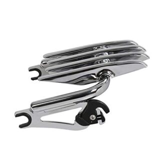 Black/Chrome Detachable Stealth Luggage Rack For Harley Touring Road King FLHR FLTR 2009-2018 (Chrome)