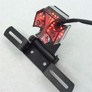 Brake License Plate Maltese Cross Shape Tail Light Fit for Universal Motorcycle Harley Yamaha Suzuki Kawasaki Quads ATV's Red LED Black Body Smoke Lens