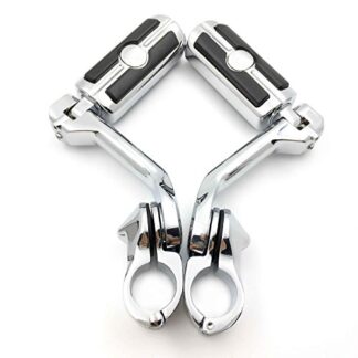 Chrome 5" Long Foot Peg Kit 1.25" Engine Guard For Softail Deluxe FLSTN