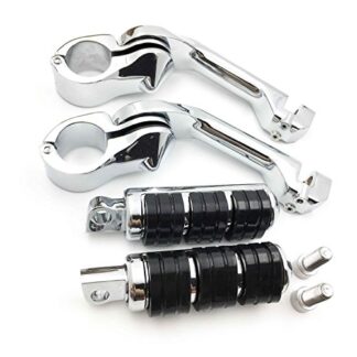 Chrome 5" Long Foot Peg Kit 1.25" Engine Guard For VLX600 DLX600 Shadow