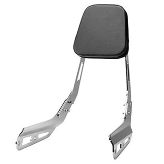 Chrome Backrest/Sissy Bar with Leather Pad Back Rest Seat Compatible with 2003-2009 Honda VTX 1300N / 1300R / 1300S 2008-2009 VTX 1300T VTX 1800N/R/S 2007-2008 VTX 1800T Metric Cruisers Motorcycle