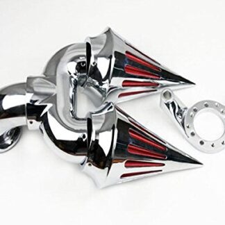 Chrome Double SPIKE AIR CLEANER FOR HARLEY CV CARB DELPHI V-TWIN EFT SPORTSTER