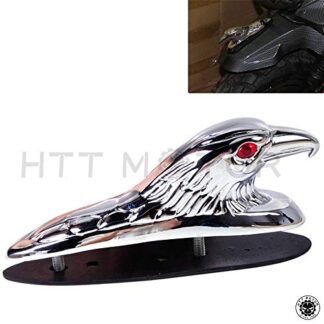 Chrome Front Fender Bonnet Eagle Head with Red Eyes