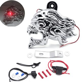 Chrome Ghost Head Wind head horn cover For 1992 and up Harley-Davidson with side mount"cowbell" and all V-rod's with LED light