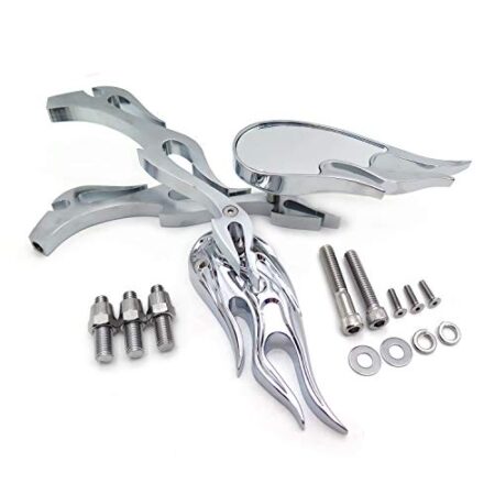 Chrome Nouveau billet personnalisées Course miroirs Fit Harley Dyna Wide Glide Flamme Style