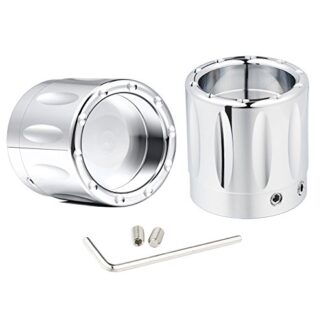 Chrome Pair Edge Cut Front Axle Nut Covers For Harley Electra Glide Fatboy 2008-2017 (chrome)