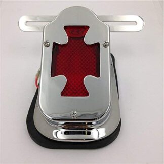 Chromé Rouge Queue de frein signaux de lumière pour Harley Flstn Deluxe Springer Big Twin