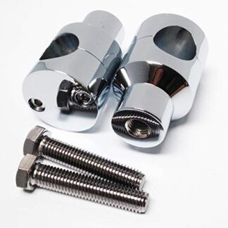 Chrome Round 1 Handlebar Riser Clamp For Harley Kawasaki Suzuki Yamaha Honda by TTMT