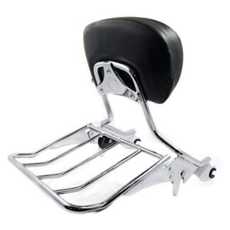 Chrome Skull Backrest Sissy Bar Luggage Rack For Harley Touring 09-17 Road Glide