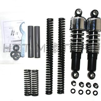 Chrome Slammer Lowering Kit Fork Spring Shock Absorber For Harley Dyna FXD 91-05