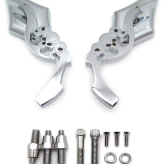 Chrome billet Tête de mort Lame Miroir s'adapter pour Harley Electra Heritage Sportster Glide