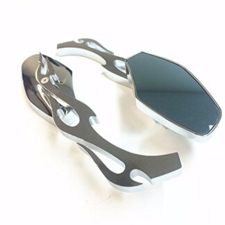 Chrome motorcycle mirrors with Fire Flame Bar Fit CBR600 600RR 900RR 929RR 954RR 1000RR RC51 Kawasaki Ninja 500 ZZR600 ZX6R/636/ZX6RR ZX750/ZX7/ZX7R ZX9/ZX9R