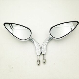 Chromed Aluminum Teardrop Shape Skull Zombie Emblem Mirrors For Harley Sportster Dyna Touring Dyna Wide Glide EFI FXDWGI