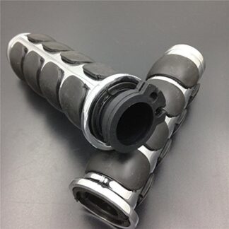 Chromed Plain 1" Rubber Handlebar Grip for Harley Chopper Bobber Touring Sportster motorcycle