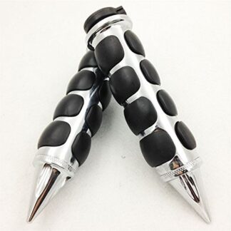 Chromed Spike 1" Rubber Handlebar Grip for Harley Chopper Bobber Touring Sportster