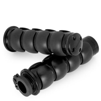 Custom Black Billet Comfort Rubber 1" Handlebar Grips Throttle Bar End Cap Plug For Harley Davidson Kawasaki Suzuki Yamaha Motor Bike Motorcycle LH RH Left Right