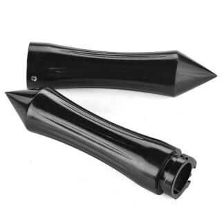 Custom Black Billet Spike 1" Handlebar Throttle Bar End Grips Compatible with Harley Honda Kawasaki Suzuki Yamaha Motor Bike Motorcycle LH RH Left Right